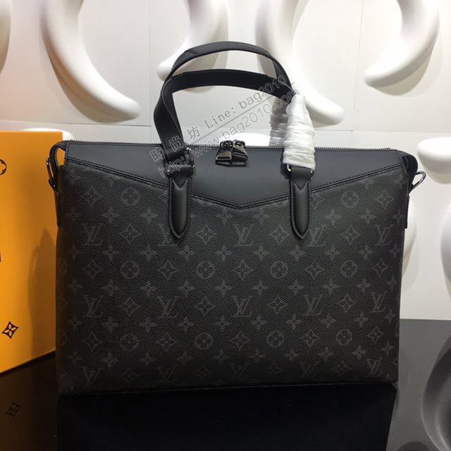 lv新款包包 路易威登公事包 Eclipse Monogram帆布 Monogram花紋 lv手提肩背男士公事包 M40566  ydh3914